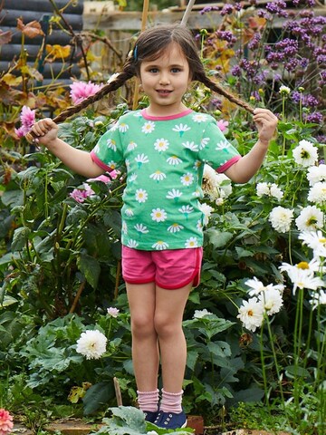 Toby Tiger Shirt 'Bio-Baumwoll Kinder Shirt kurzarm mit Gänseblümchen-Druck' in Green