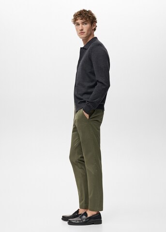 MANGO MAN Slim fit Pants 'Prato' in Green