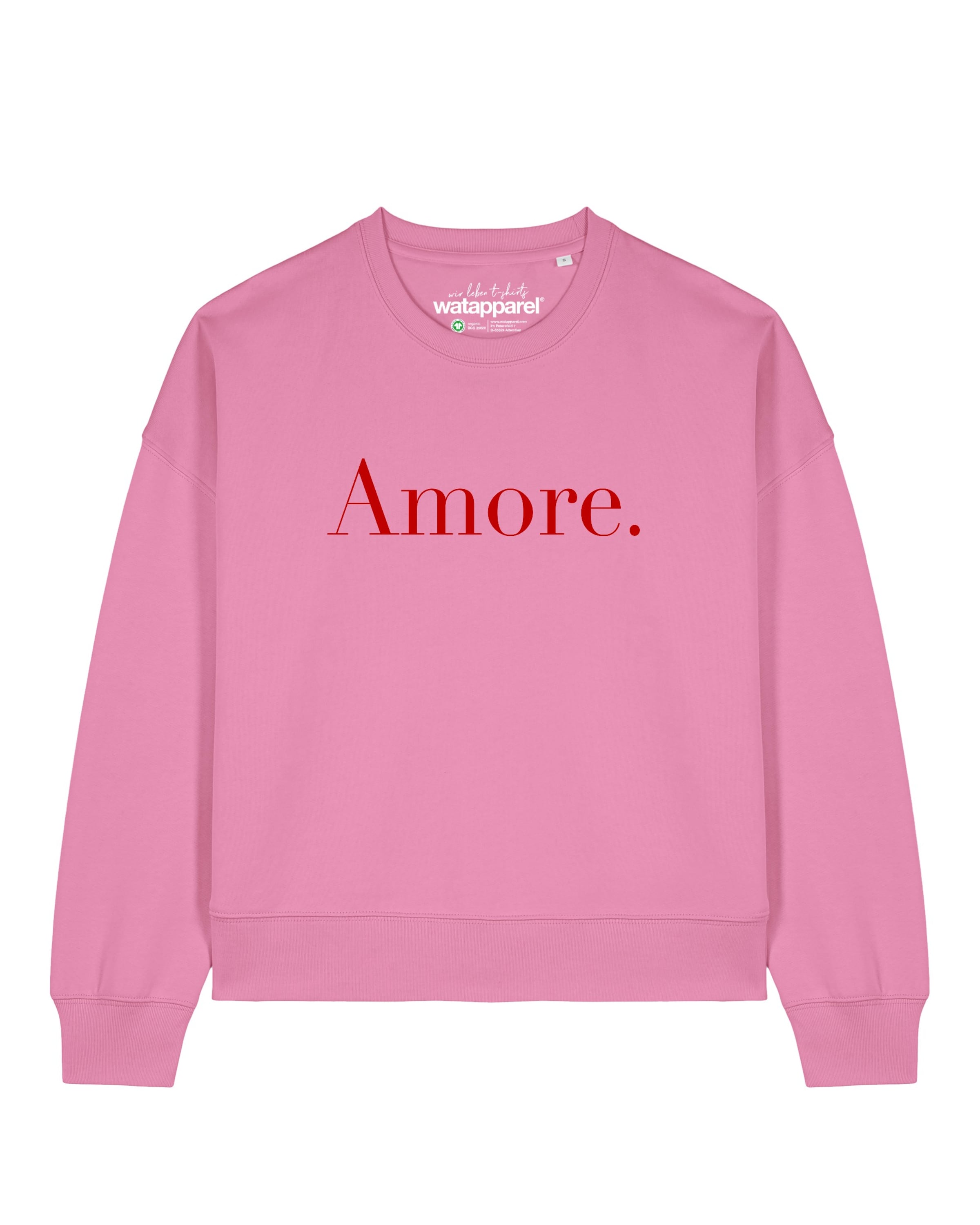 Watapparel Sweatshirt 'Amore' in Pink: front