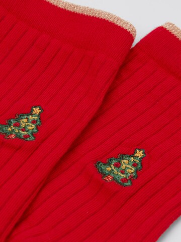 CALZEDONIA Socken 'Christmas' in Rot