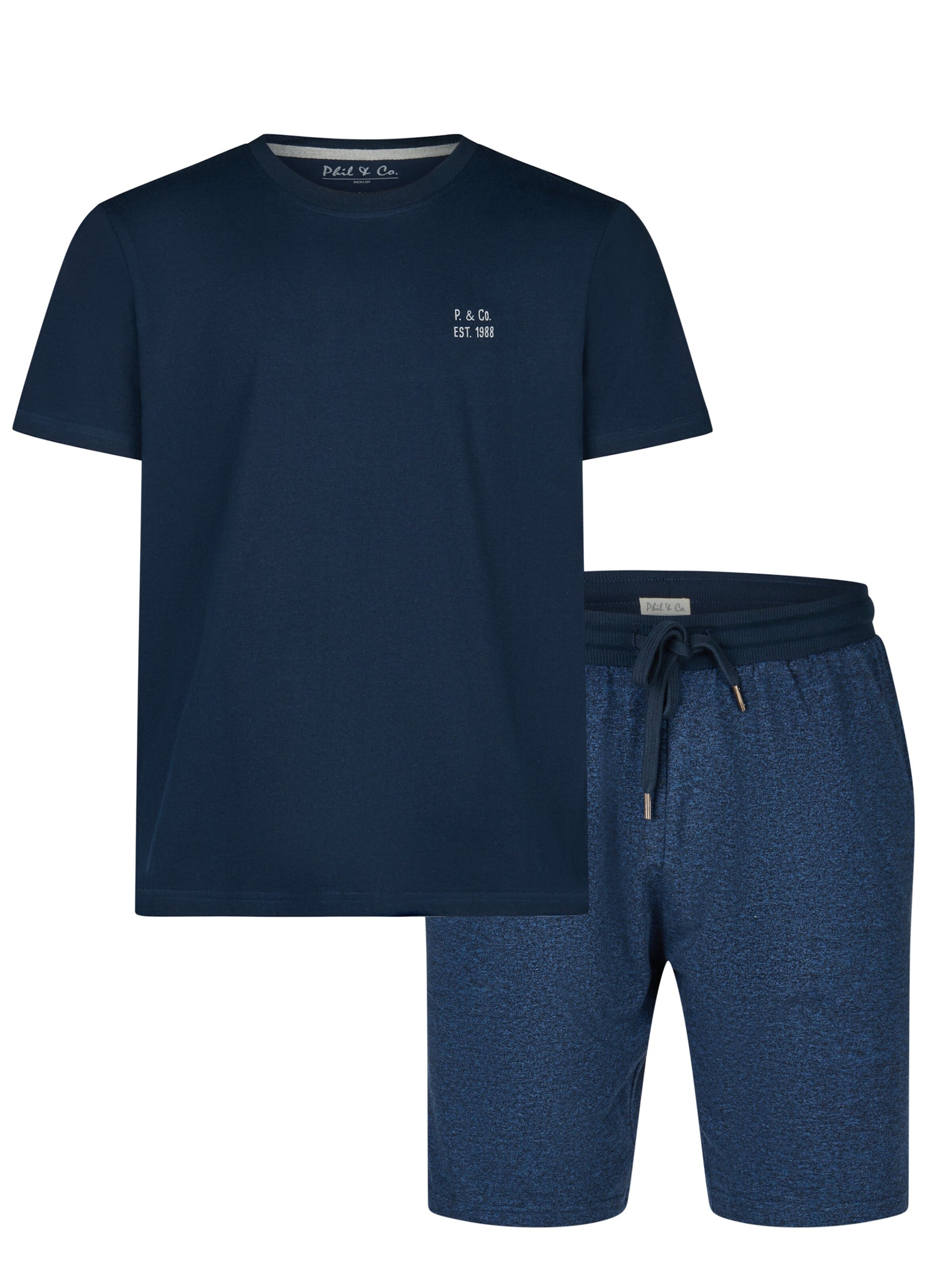 Pyjama court 'Essential' Phil & Co. Berlin en bleu : devant