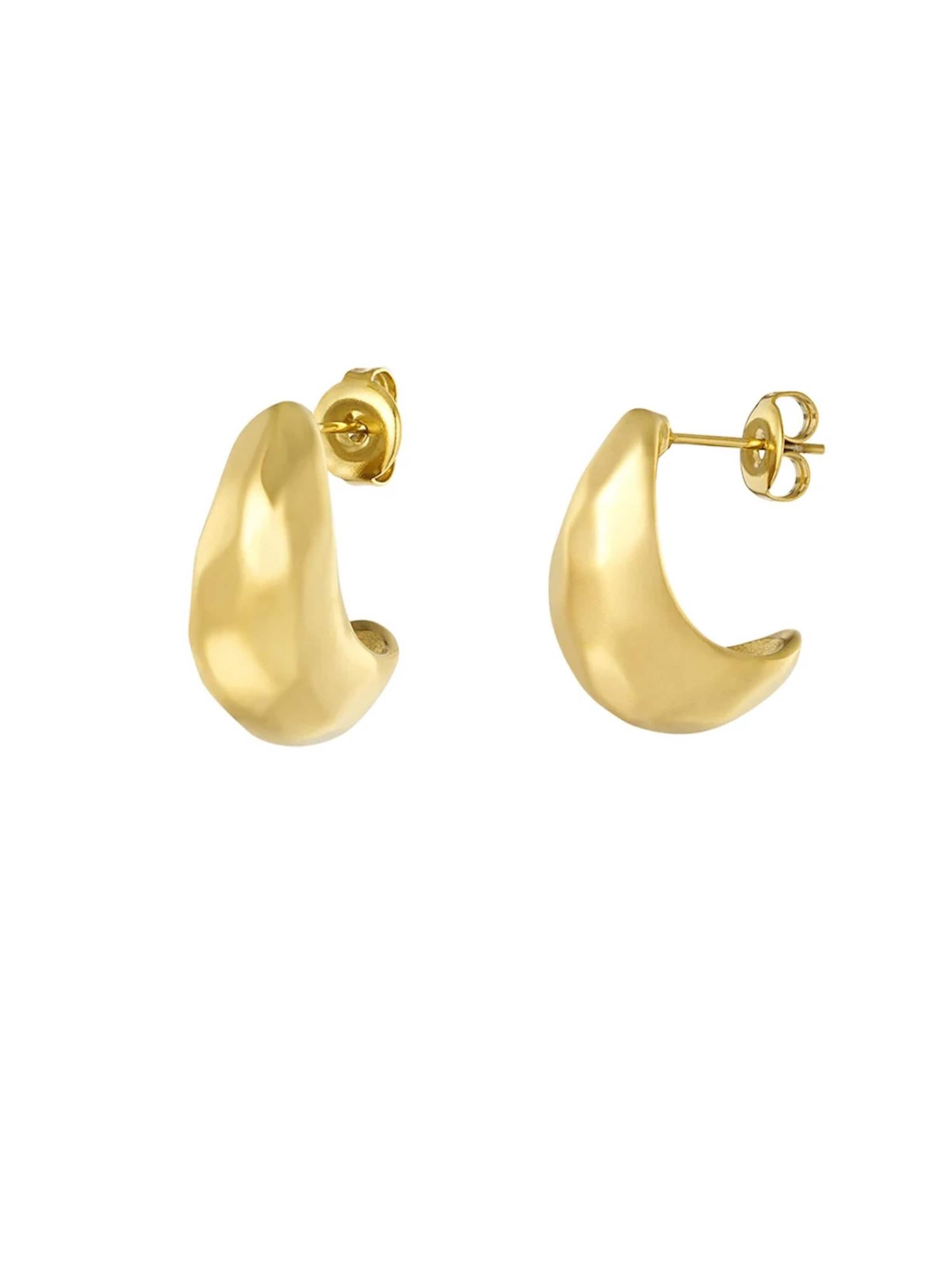 Cala Rose Earrings 'SCULPTED SHINE' in Gold: front