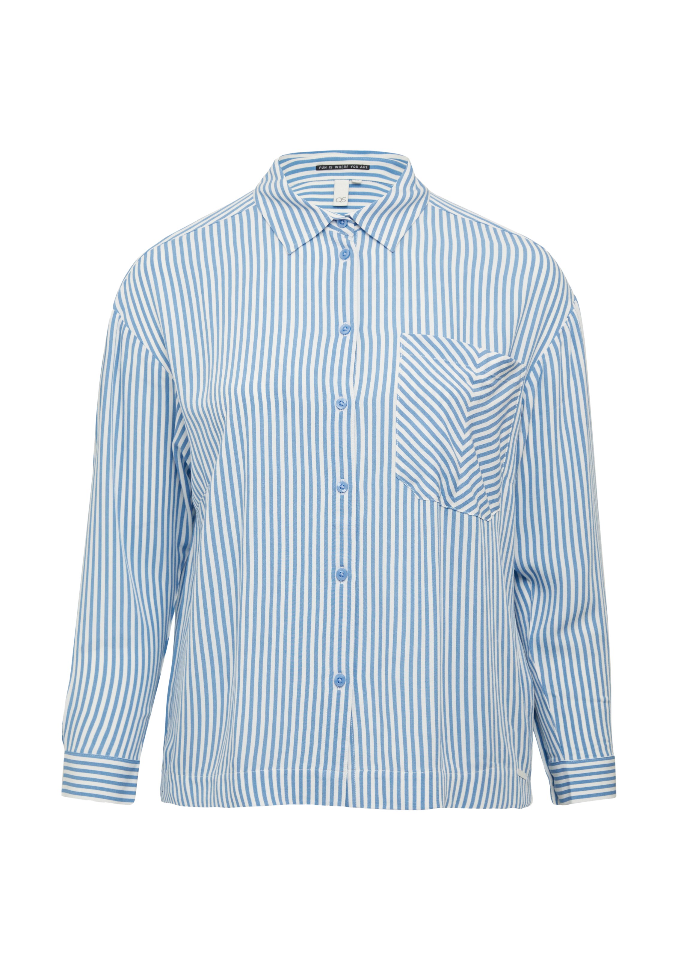 QS Chemisier en bleu clair / blanc, Vue avec produit