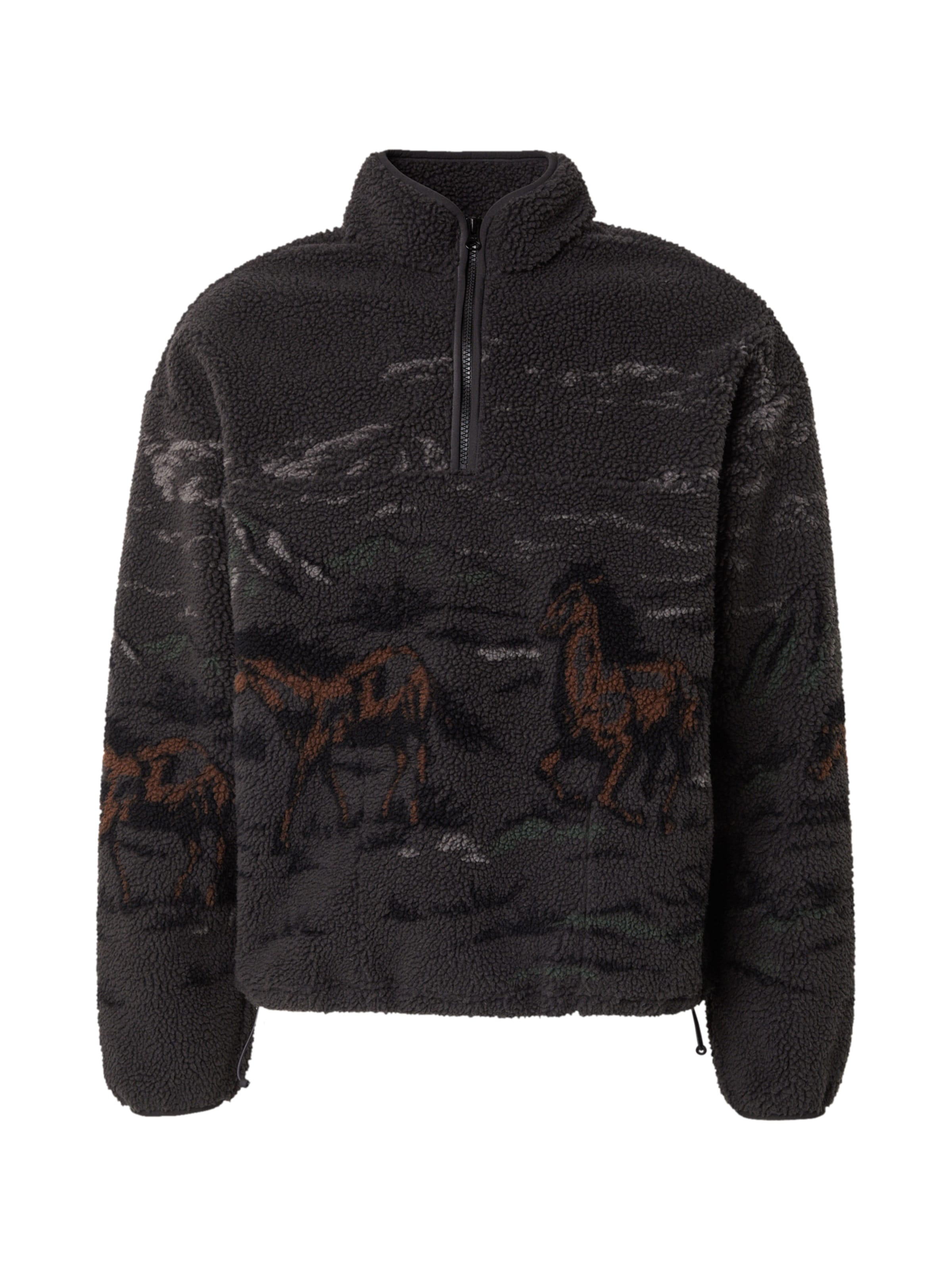 LEVI'S ® Pulóver 'Idyllwild Sherpa Popover Sweatshirt' - fekete: elől