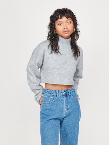 ABOUT YOU x VIAM Studio Cropped Sweatshirt in Grau: predná strana