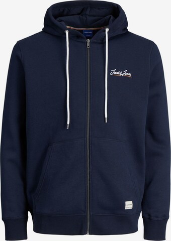 Jack & Jones Plus Zip-Up Hoodie in Blue: front