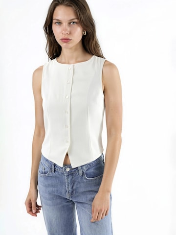 Hiccup Blusentop in Weiß: Vorderseite