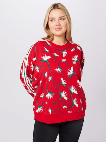 ADIDAS ORIGINALSSweater majica 'Thebe Magugu Crew ' - crvena boja: prednji dio