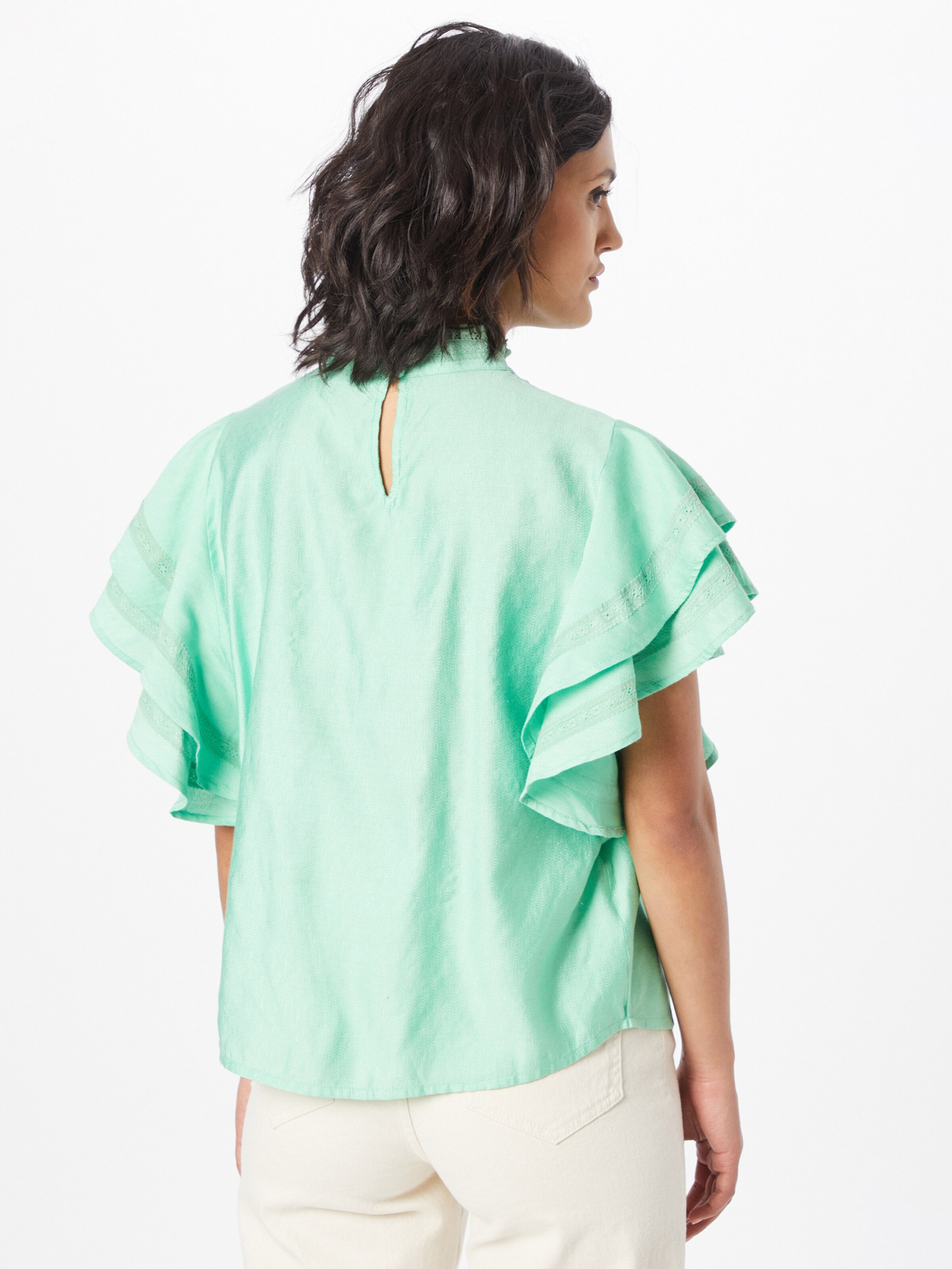 Frauen Große Größen Cream Bluse 'Liselin' in Mint - OB26410 Frauen Große Größen Cream Bluse 'Liselin' in Mint - OB26410