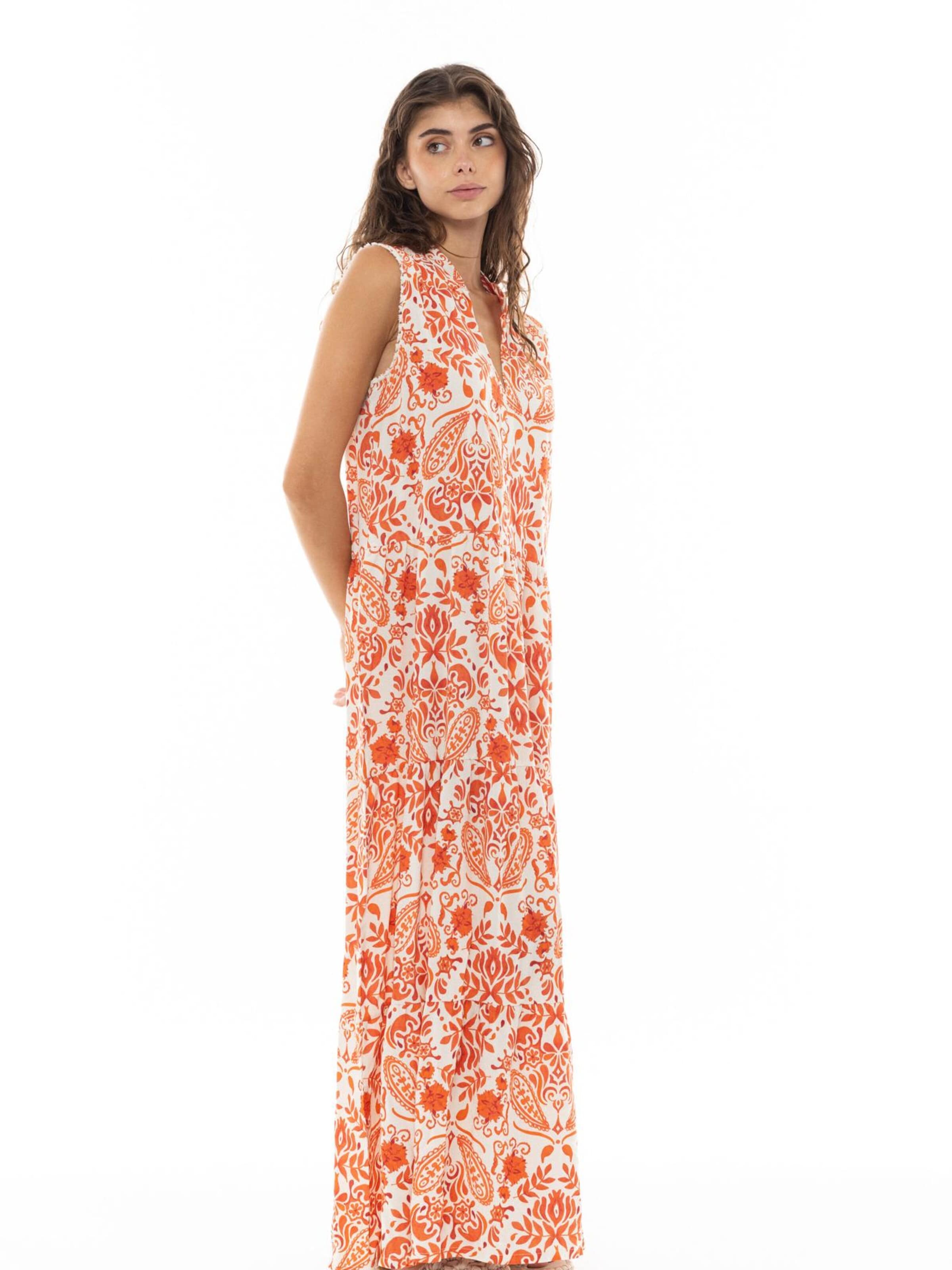 Pink Label Sommerkjole i orange