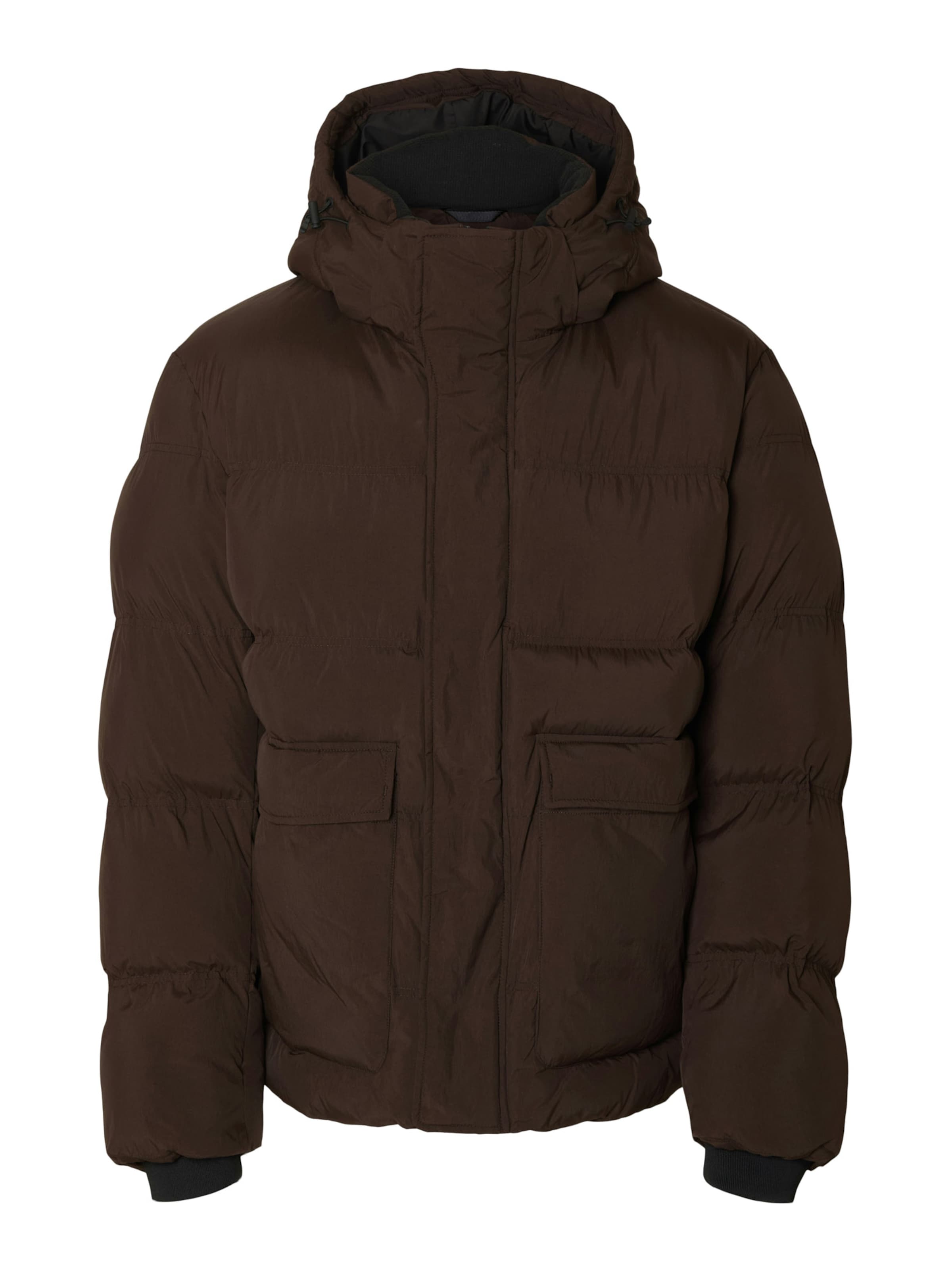 SELECTED Vinterjakke 'SLHAnders' i mørkebrun, Produktvisning