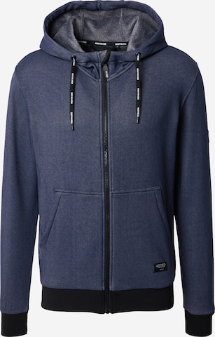 INDICODE JEANS Zip-Up Hoodie 'Duff' in Blue: front