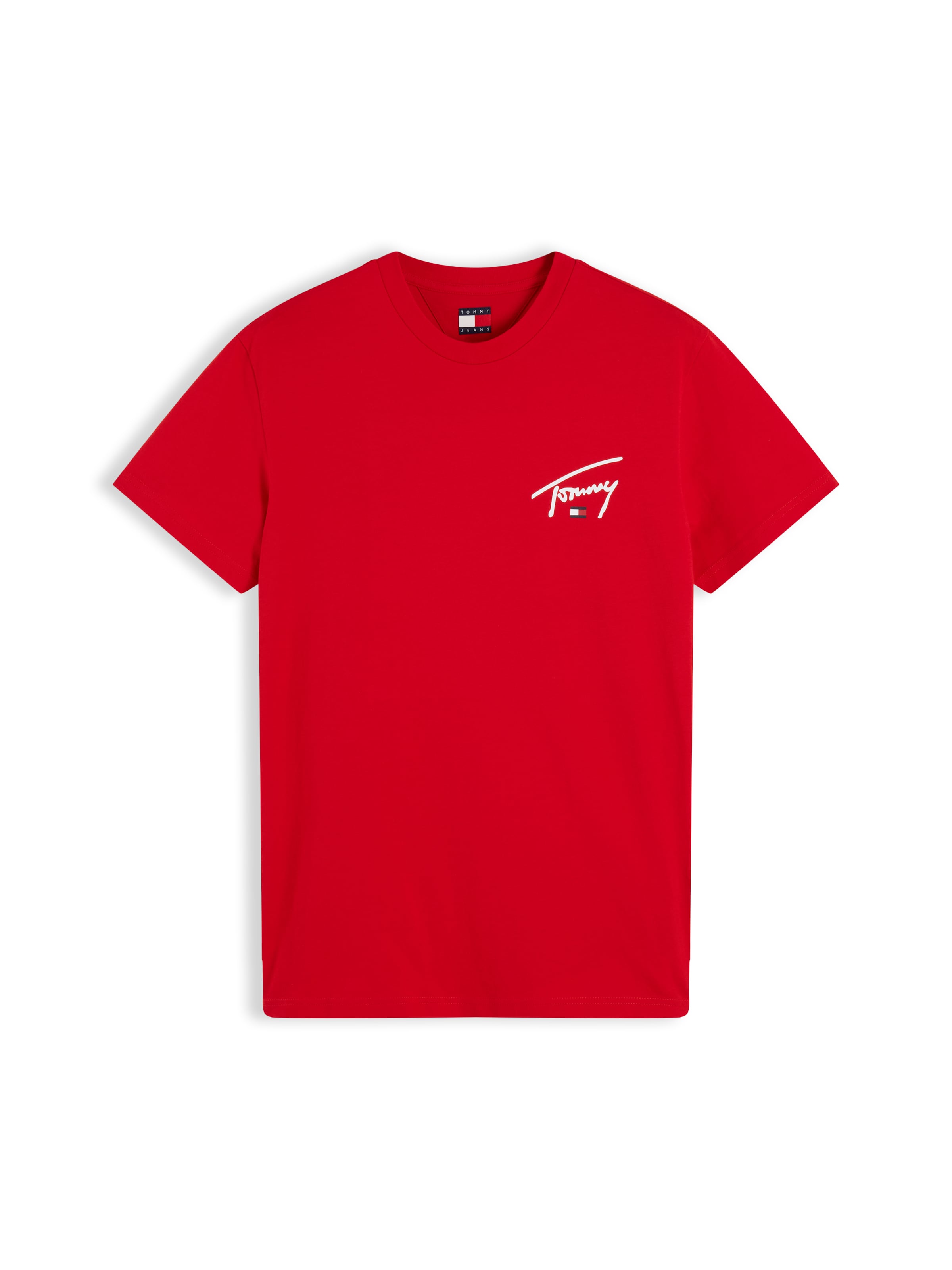 Tommy Jeans Shirt 'SIGNATURE' in Rood: voorkant