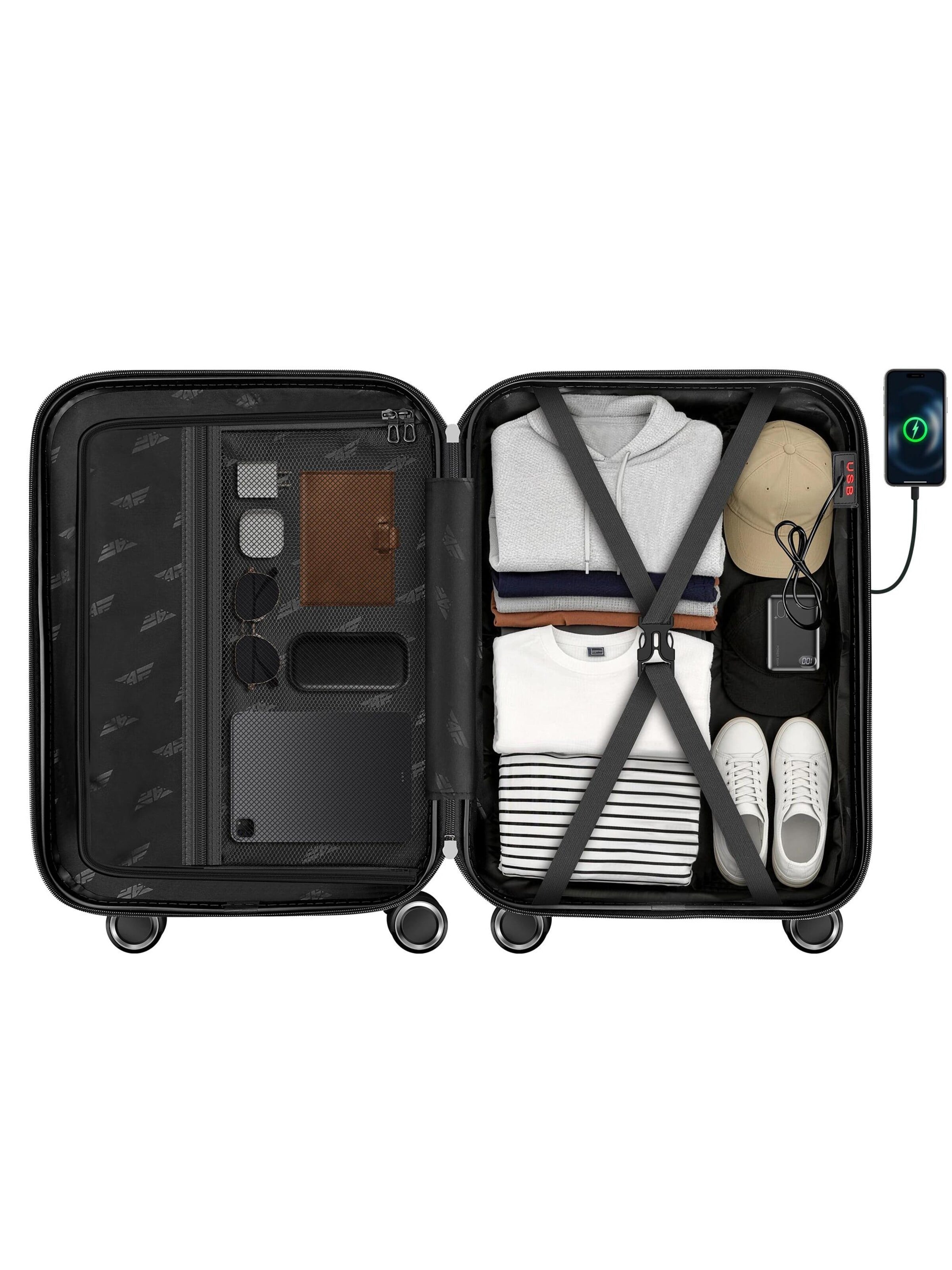 4FLY Suitcase Set 'Carbo' in Silver