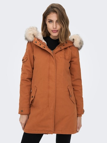 Parka mi-saison 'May' ONLY en marron : devant