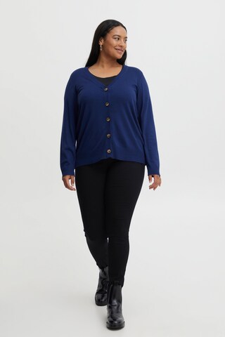 Fransa Curve Strickjacke 'BLUME' in Blau