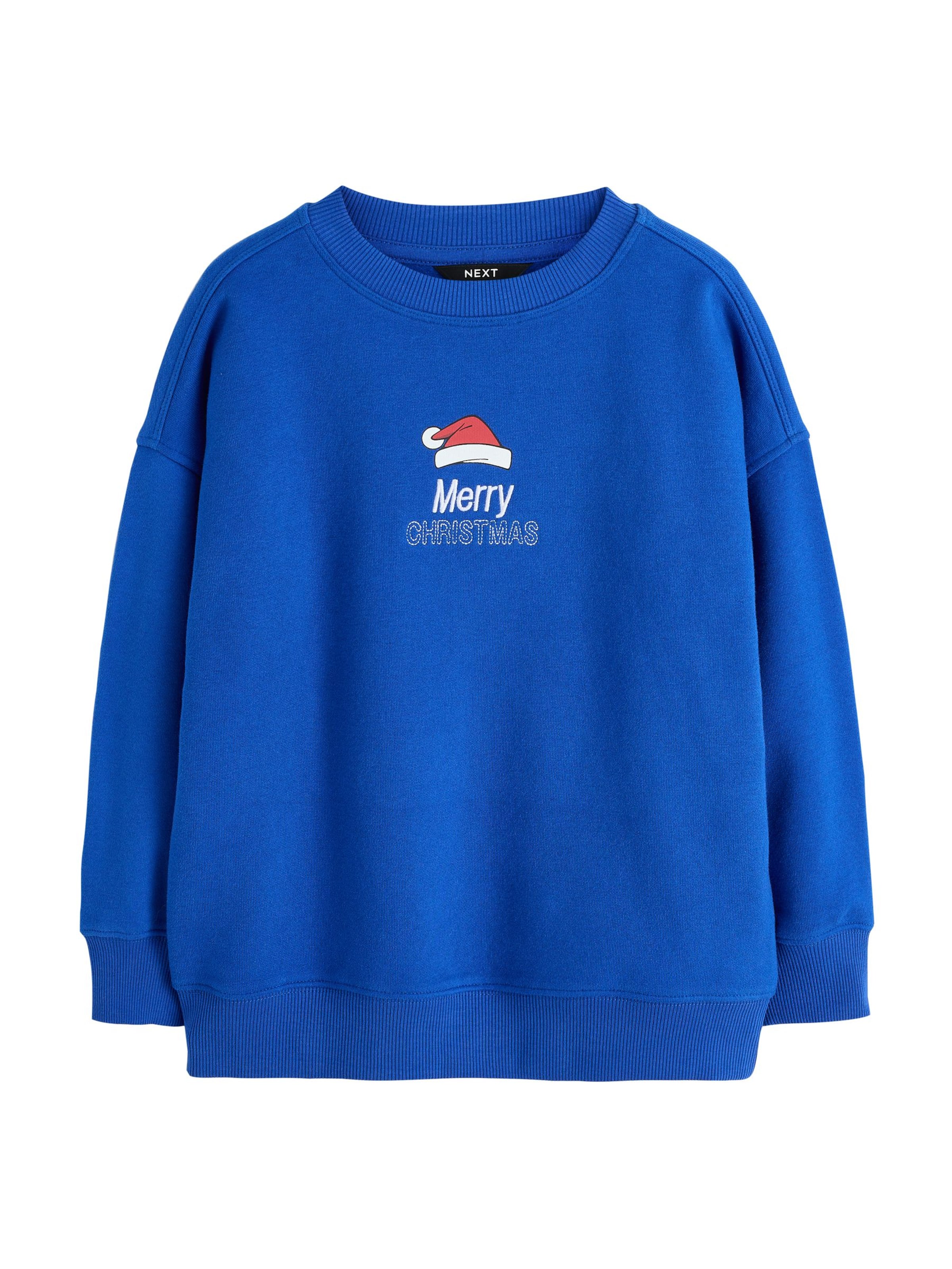 Next Sweatshirt 'Christmas' in Blau: Vorderseite