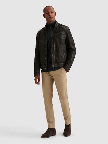 VANGUARD - Chaqueta de entretiempo 'Chainracer leather jacket' en negro