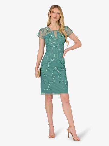 Adrianna Papell Cocktailjurk 'Bead Mesh Sheath' in Groen: voorkant