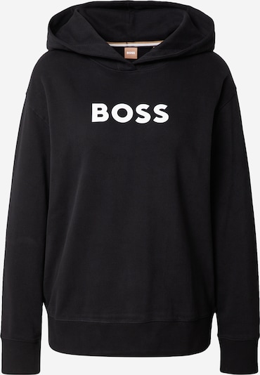 BOSS Orange Sweatshirt 'Edelight' in de kleur Zwart / Wit, Productweergave