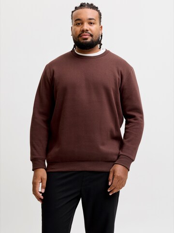 Jack & Jones Plus Sweatshirt 'JJEBRADLEY' in Bruin: voorkant