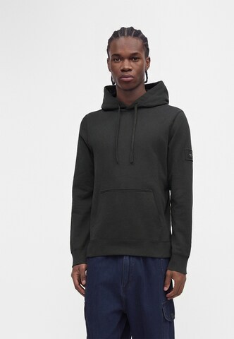 Bluză de molton de la Calvin Klein Jeans pe negru: față