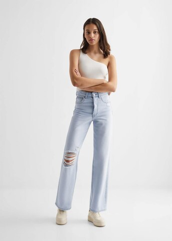 MANGO TEEN Wide leg Jeans 'Straight' i blå