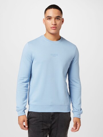 GUESS Sweatshirt 'FEBO' i blå: forside