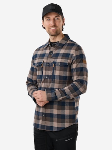 SWEDEMOUNT - Ajuste regular Camisa tradicional 'Nordkap' en marrón