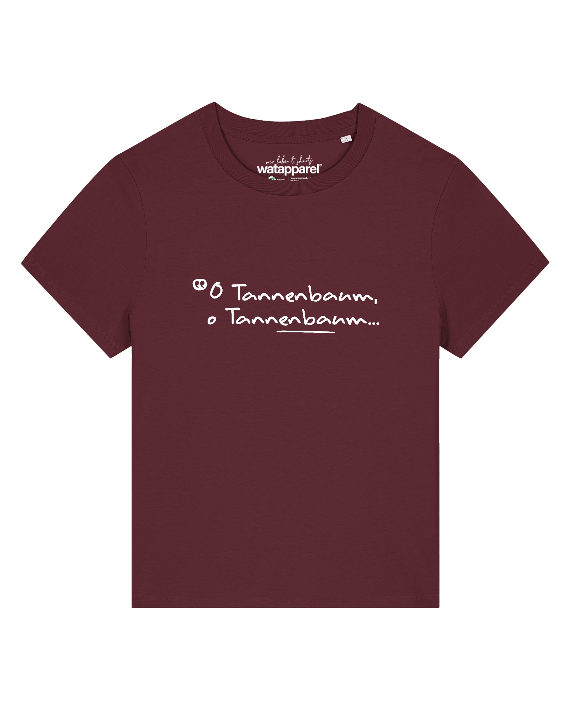 Maglietta 'O Tannenbaum' di Watapparel in rosso: frontale