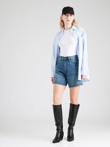 LEVI'S ® Loosefit Broek 'HIGH BAGGY SHORT WHERES MY PHO IN LINEN DENIM' in Blauw