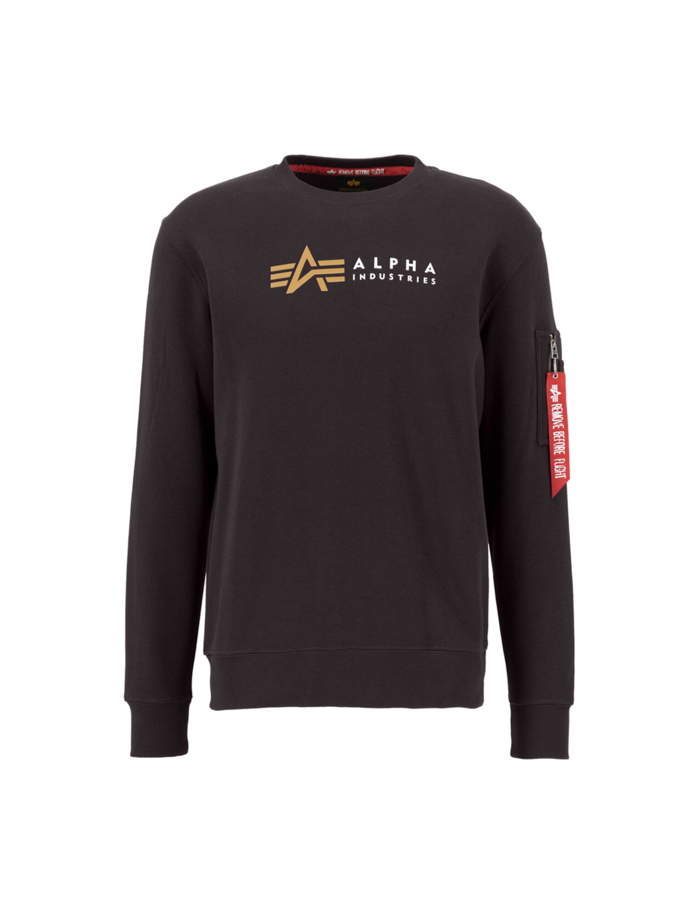 ALPHA INDUSTRIES Sweatshirt 'Alpha Label' in Brown: front