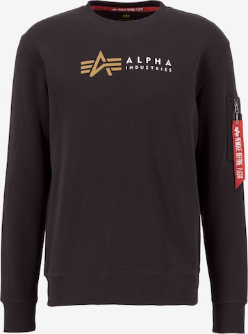 ALPHA INDUSTRIES Sweatshirt 'Alpha Label' in Brown: front