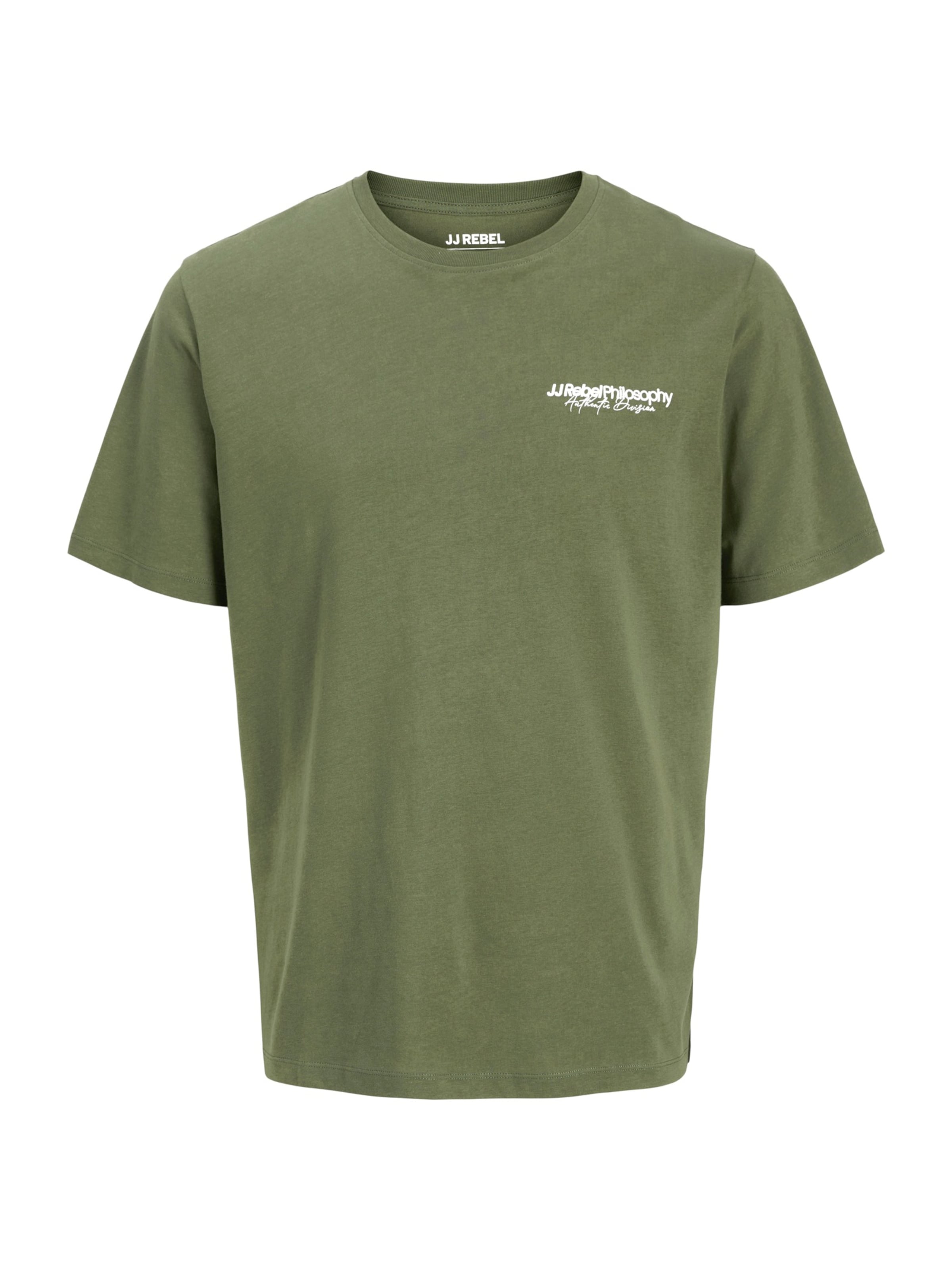 JJ Rebel T-shirt 'JREBZACK' i grön: framsida