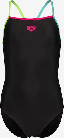 ARENAJednodijelni kupaći kostim 'LIGHT DROP SOLID' - crna boja: prednji dio