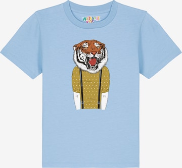 watabout.kids Shirt 'Tiger Head' in Blue: front