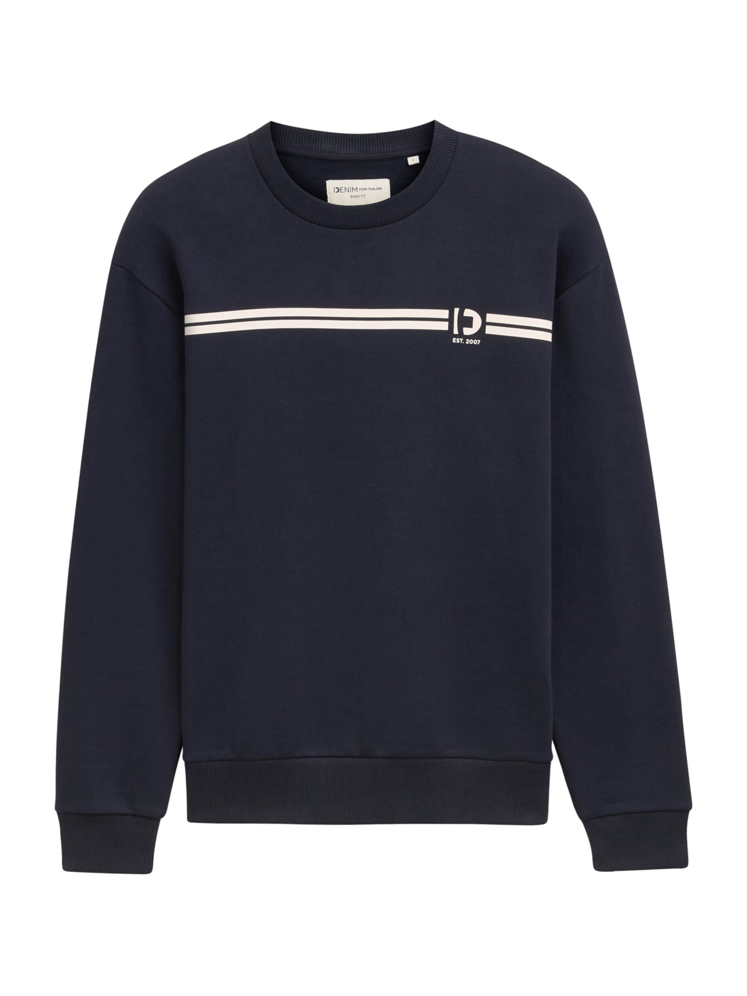 Sweat-shirt TOM TAILOR DENIM en bleu : devant