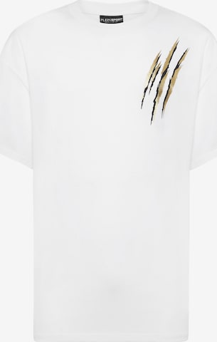 Plein Sport - Camisa 'Scratch' em branco: frente