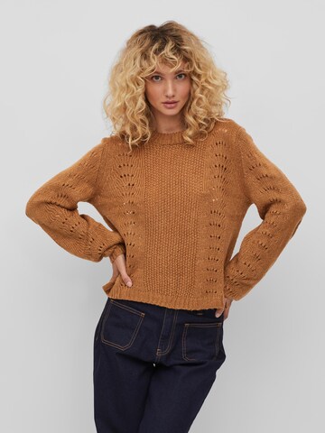 VILA Sweater 'Chai' in Brown: front