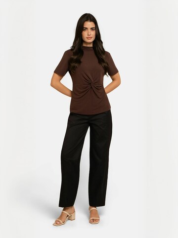 Haut ' LISE ' Liberte Essentiel en marron : devant