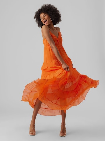 VERO MODA Jurk 'CLARA' in Oranje