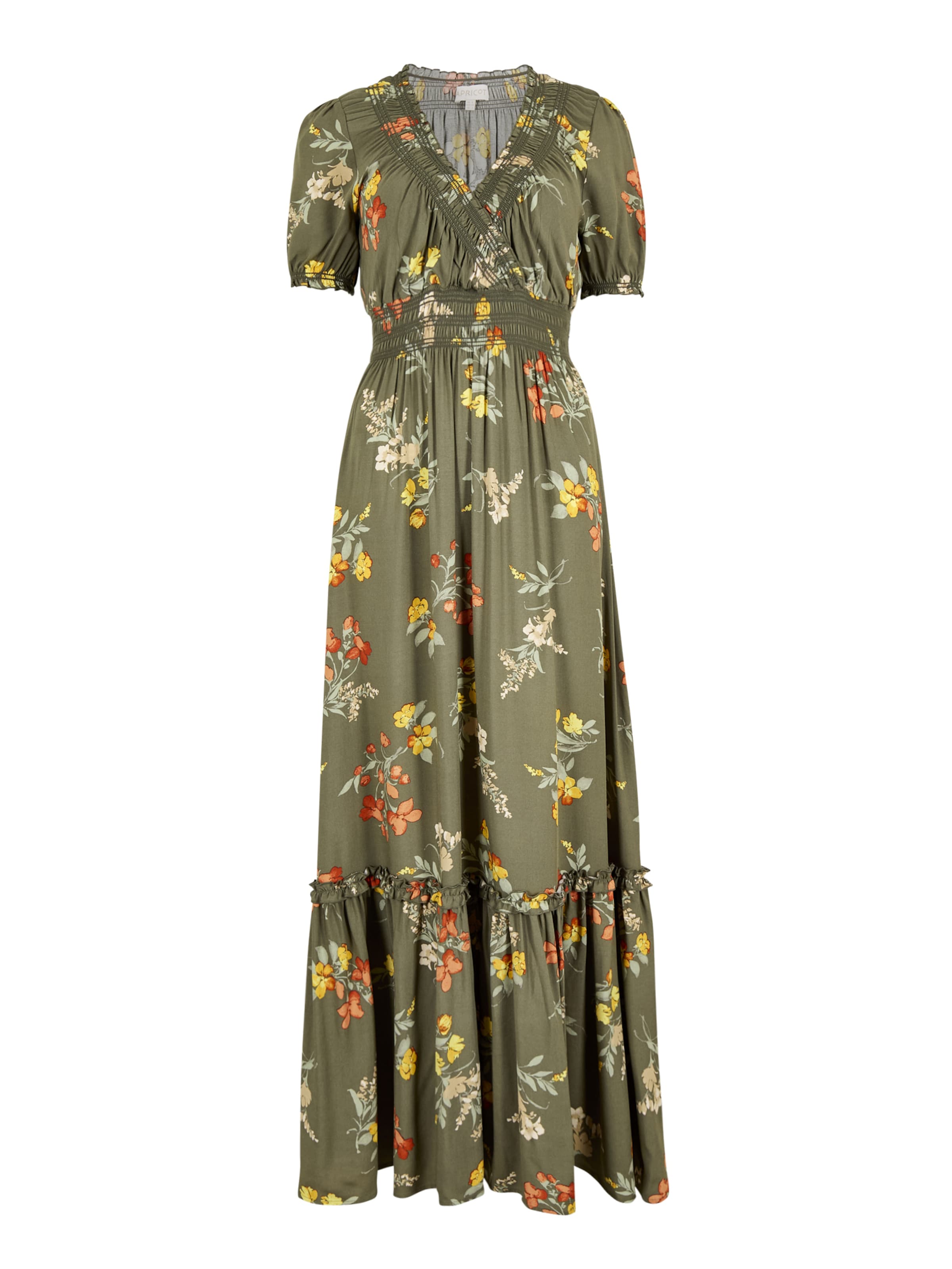 Apricot Kleid in Grün: Vorderseite