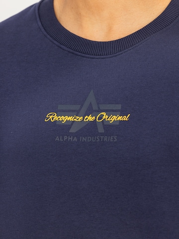 ALPHA INDUSTRIES Sweatshirt in Blau: Vorderseite