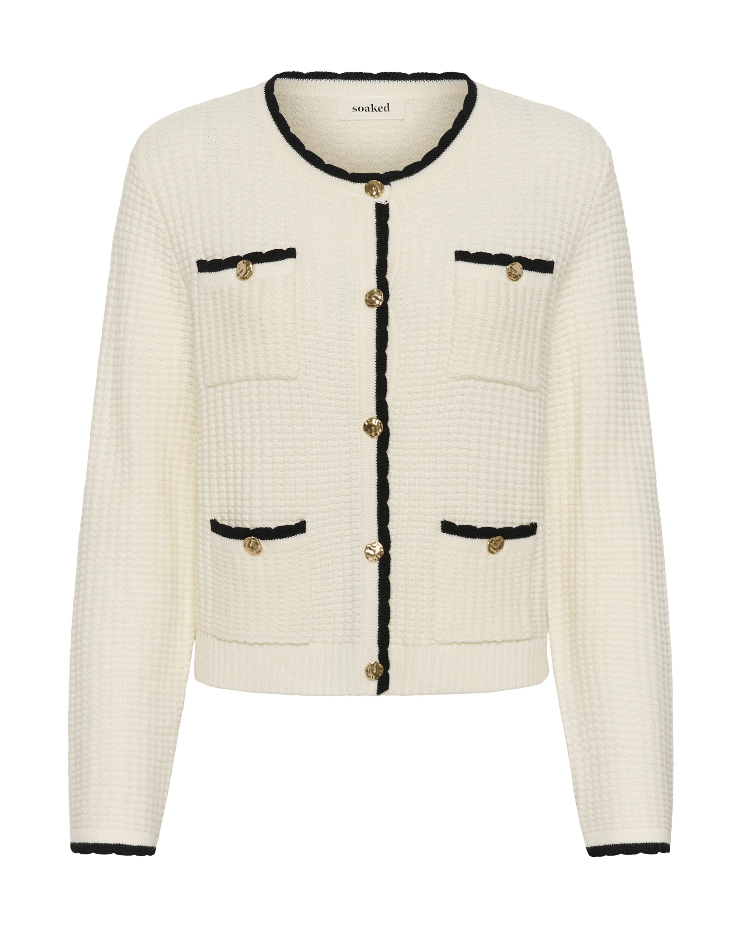 SOAKED IN LUXURY - Cárdigan 'SLNobilo' en blanco: frente
