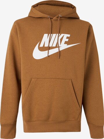 brūns Nike Sportswear Sportisks džemperis 'CLUB': no priekšpuses