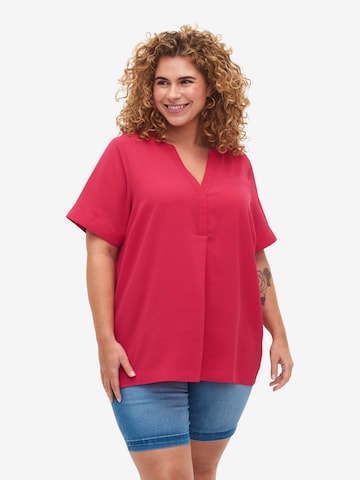 Zizzi Bluse 'VANNI' i pink: forside