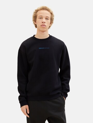 TOM TAILOR DENIM Sweatshirt in Schwarz