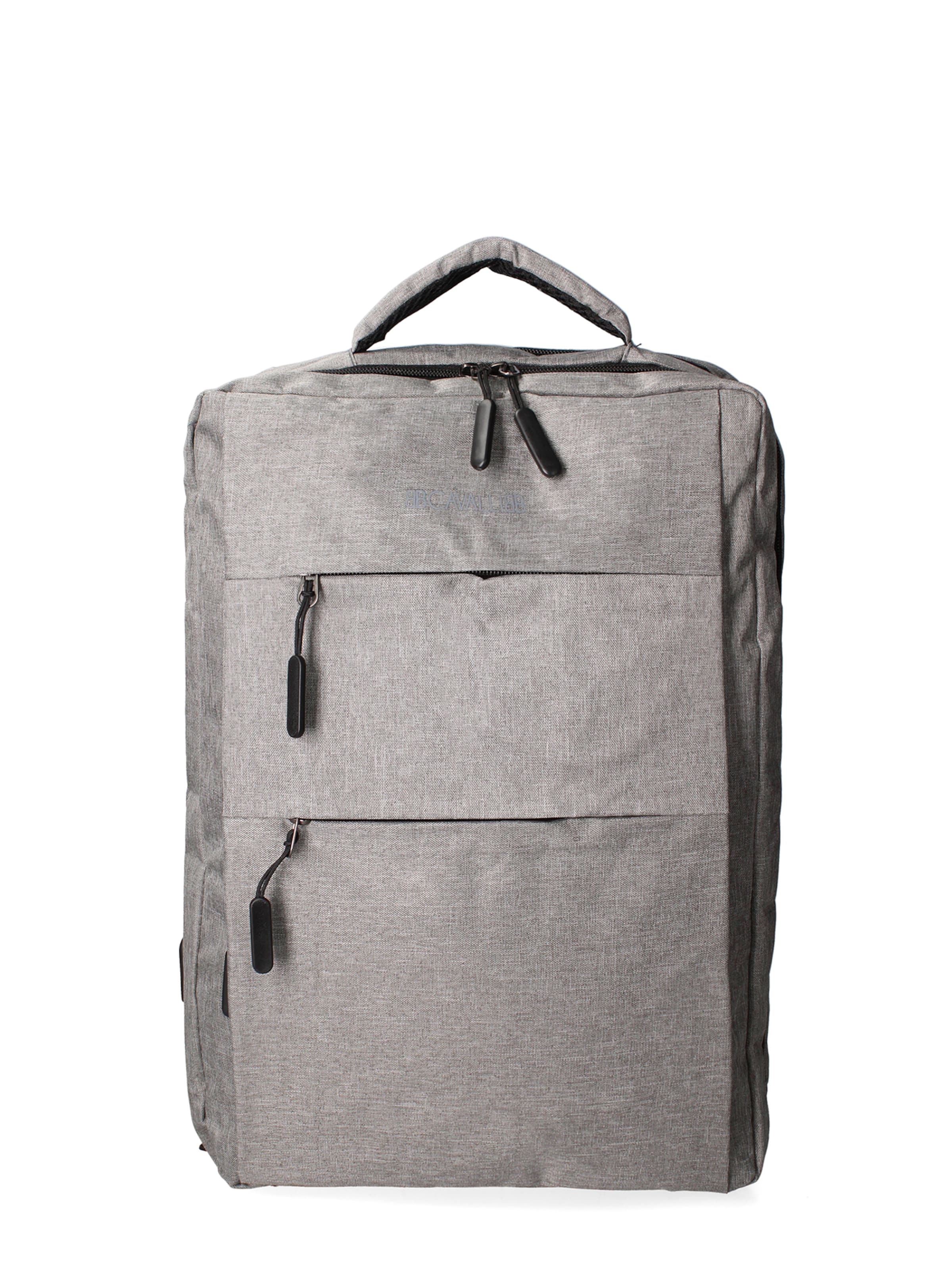 Zaino 'Zaino Unisex Nylon 100% con Zip e Tasche Multifunzionali - 30x43x13 cm' di B. Cavalli in grigio: frontale