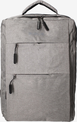 Zaino 'Zaino Unisex Nylon 100% con Zip e Tasche Multifunzionali - 30x43x13 cm' di B. Cavalli in grigio: frontale