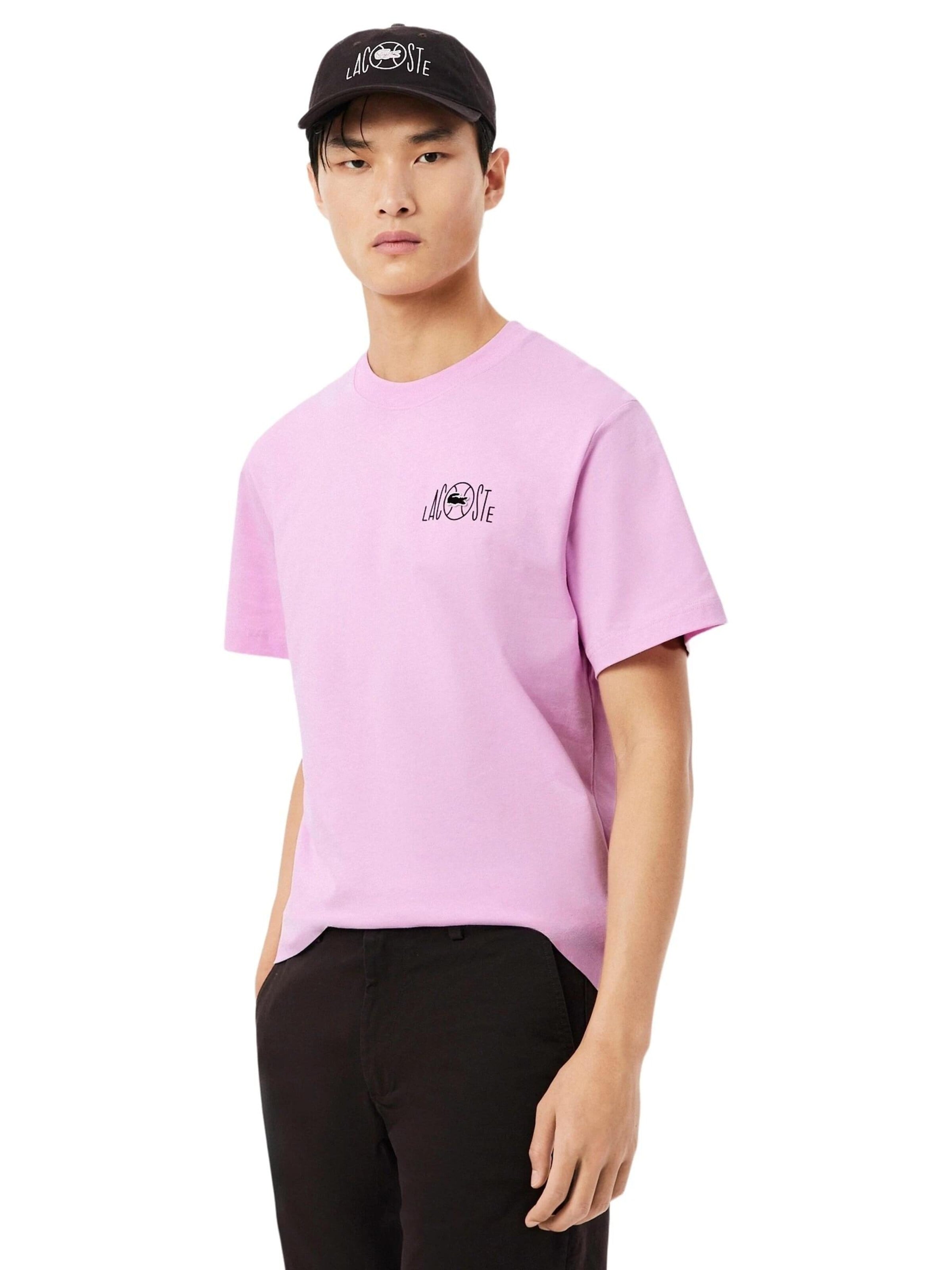 LACOSTE - Camisa 'Camiseta lacoste rosa lacoste on tennis tee' em rosa: frente